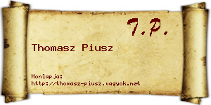 Thomasz Piusz névjegykártya